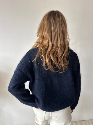 Collar soft navy knit
