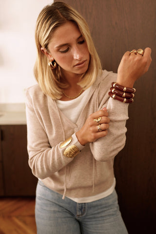 Beige double layered knit