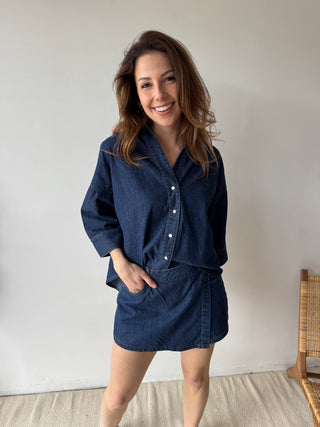 Dark blue denim summer set
