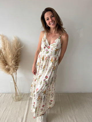 Spring flowers white dress