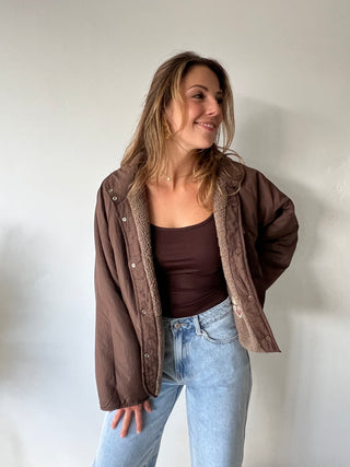 Brown reversible jacket