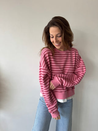 Pink striped sweater