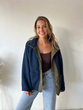 Blue kaki reversible jacket