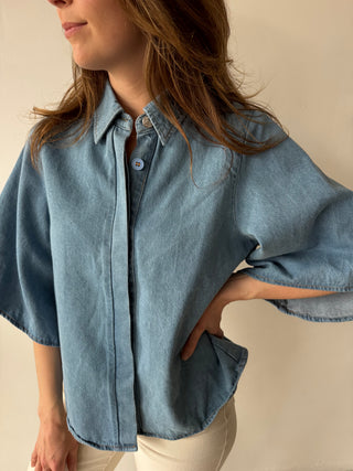 Blue denim top