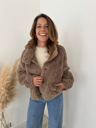 Taupe teddy jacket