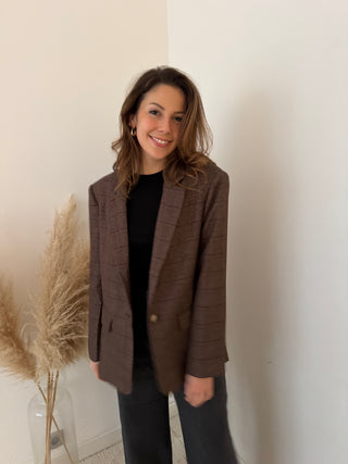 Brown check blazer