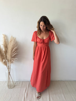 Terracotta maxi dress