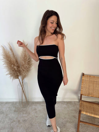 Black cutout bodycon dress