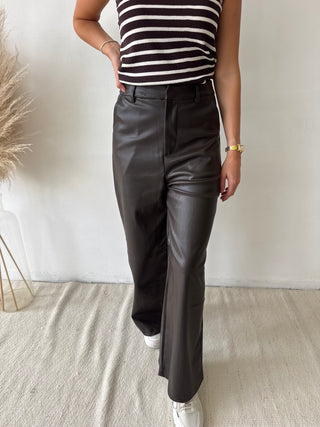 Brown leather pants
