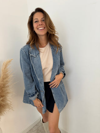 Blue vintage denim blazer