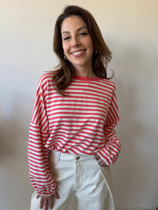 Pink mommy striped sweater