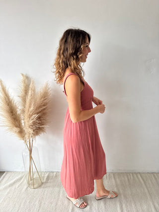 Old pink midi dress