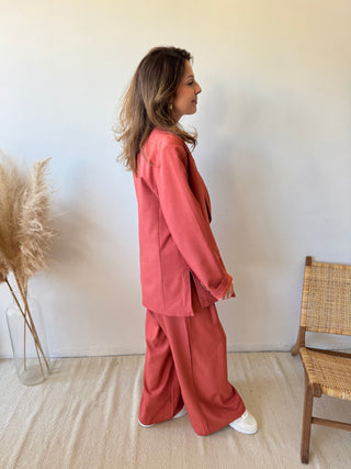 Terracotta flowy pants