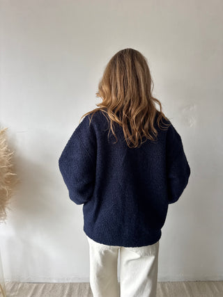 Navy teddy vest