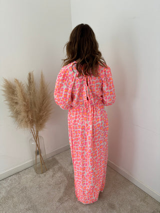 Pink yellow fluo dress