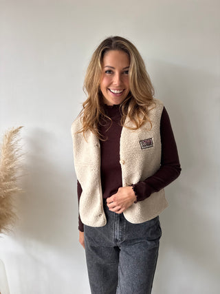 Beige teddy vest