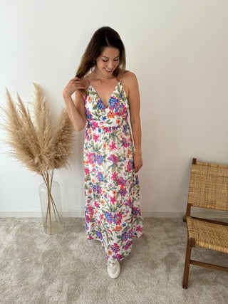 Colorful flowers maxi dress