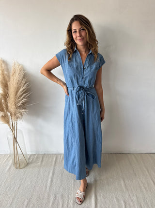 Denim maxi dress