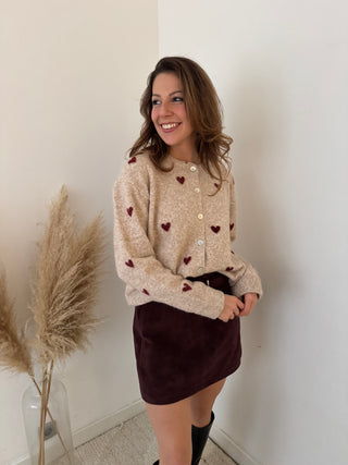 Burgundy suède skirt
