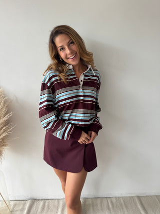 Burgundy skort