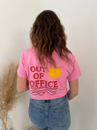 Out of office pink t-shirt