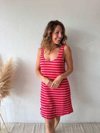 Fuchsia striped dress