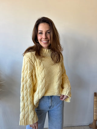 Yellow cable knit
