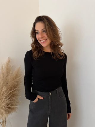 Basic black ribbed top