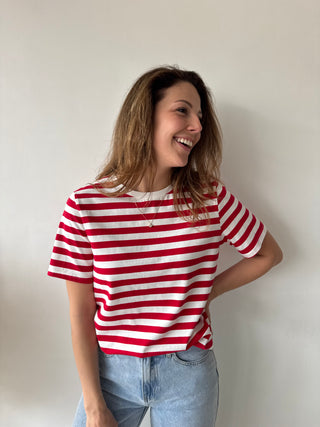 Red striped t-shirt