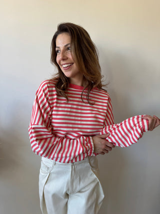 Pink mommy striped sweater