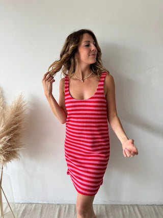 Fuchsia striped dress