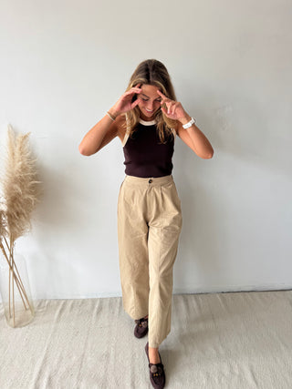 Taupe barrel pants