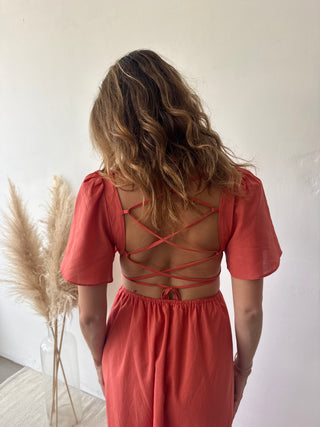 Terracotta maxi dress