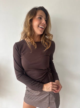 Brown knot top