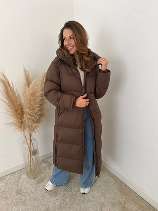Brown puffer coat