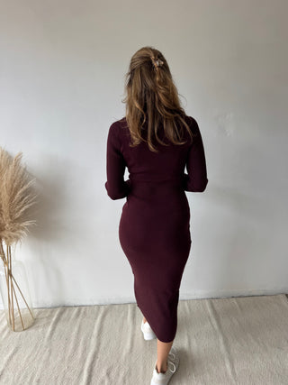 Burgundy body dress