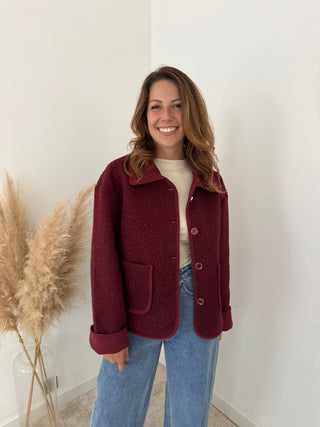 Burgundy fall jacket