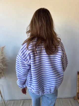 Lila blue striped zipper vest