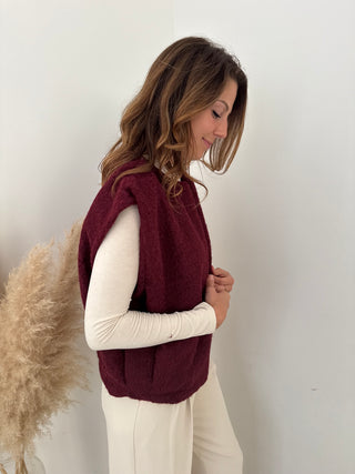 Burgundy fall gilet