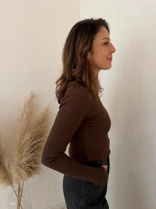 Basic ribbed brown top