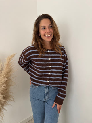 Coffee blue striped knit
