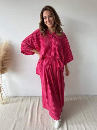 Fuchsia vichy set
