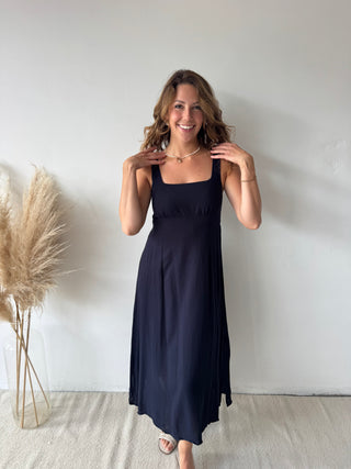 Navy midi dress
