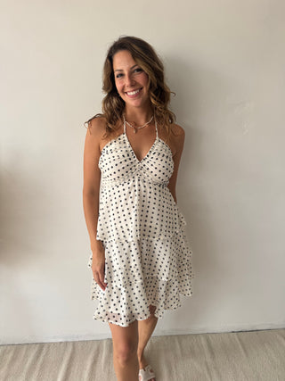Polka dots ruffled dress