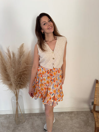 Yellow flowers summer skirt