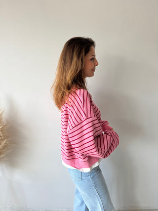 Pink striped sweater