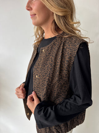 Leopard sleeveless vest