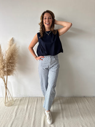Light blue polka dots pants