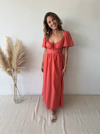 Terracotta maxi dress
