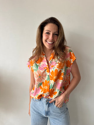 Pink orange blouse